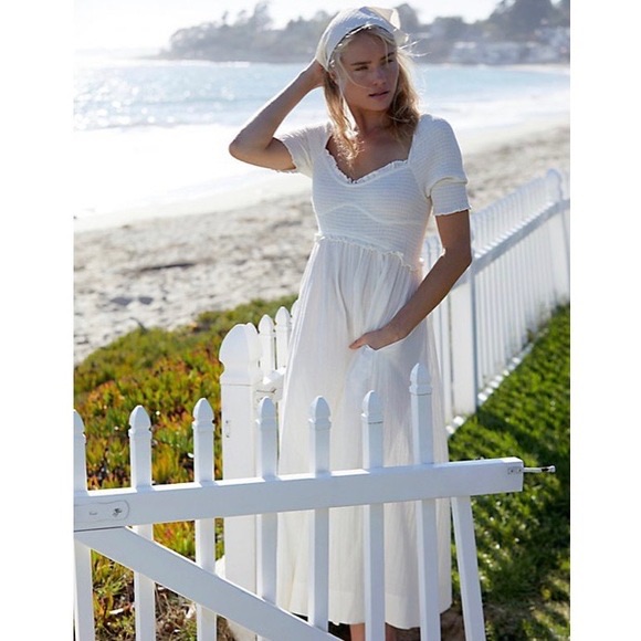 Nwot Free People Endless Summer Sunshine Season Midi Dress In White Z132-88